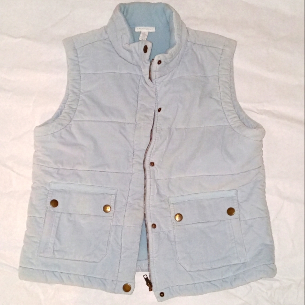 Light Blue Quilted Soft Corduroy. Vest